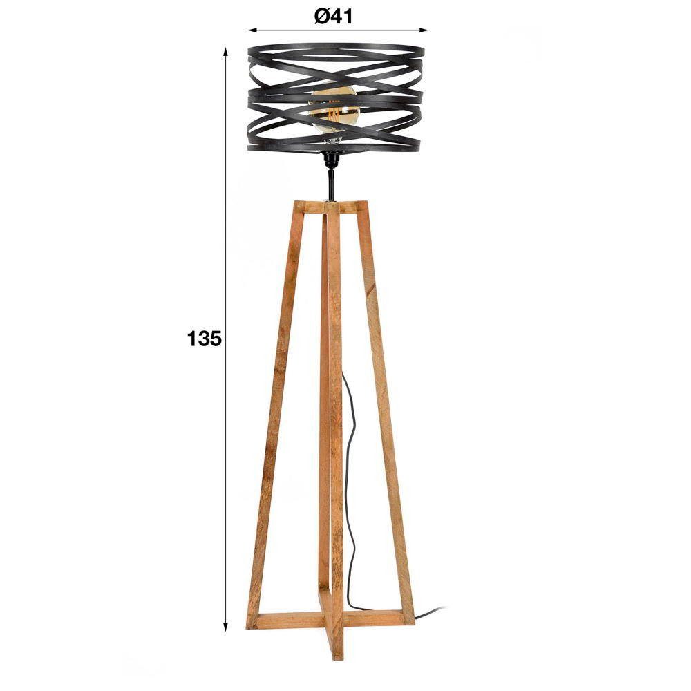 famlights Stehlampe, Stehleuchte Colin in Schiefergrau und Braun E27, keine Angabe, Leuchtmittel enthalten: Nein, warmweiss, Stehlampe, Standlampe