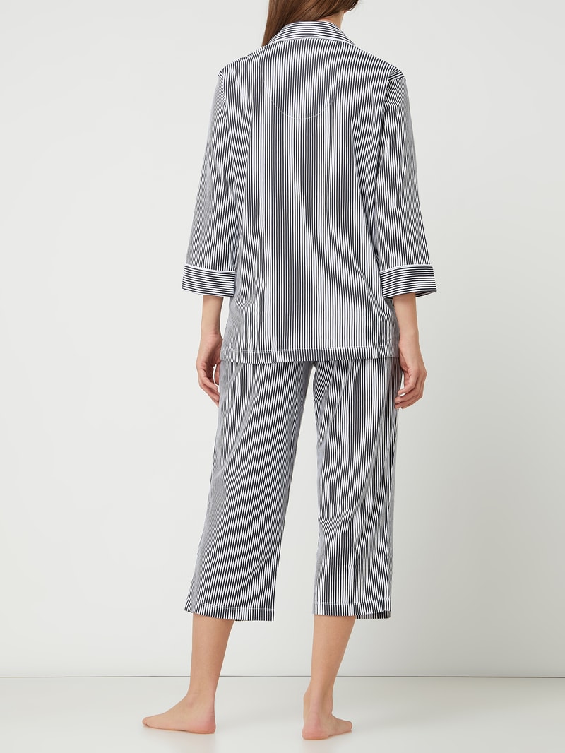Pyjama mit Streifenmuster in dunkelblau