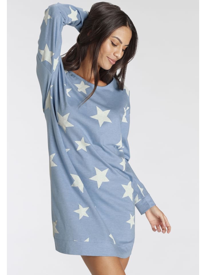 VIVANCE DREAMS Sleepshirt in hellblau gemustert günstig kaufen