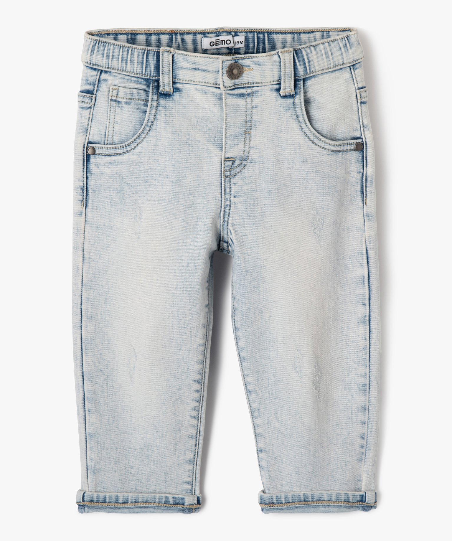Jean droit bleached bébé Garçon bleach | GEMO