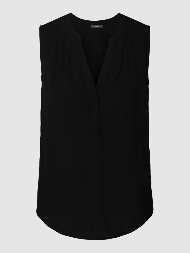 Blusentop aus reiner Viskose Modell 'Solid' in schwarz
