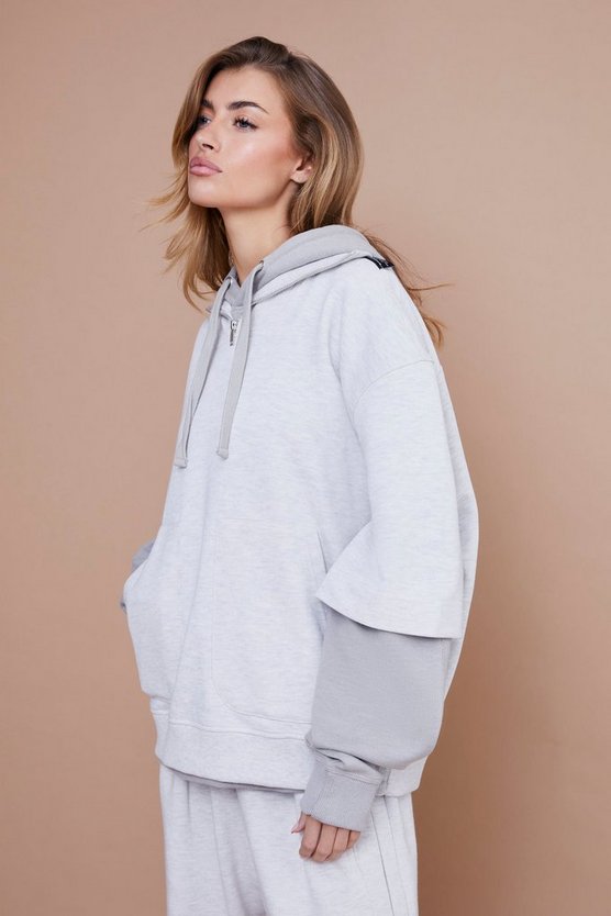 Kastiges Oversize Sweatshirt mit Trichterkragen