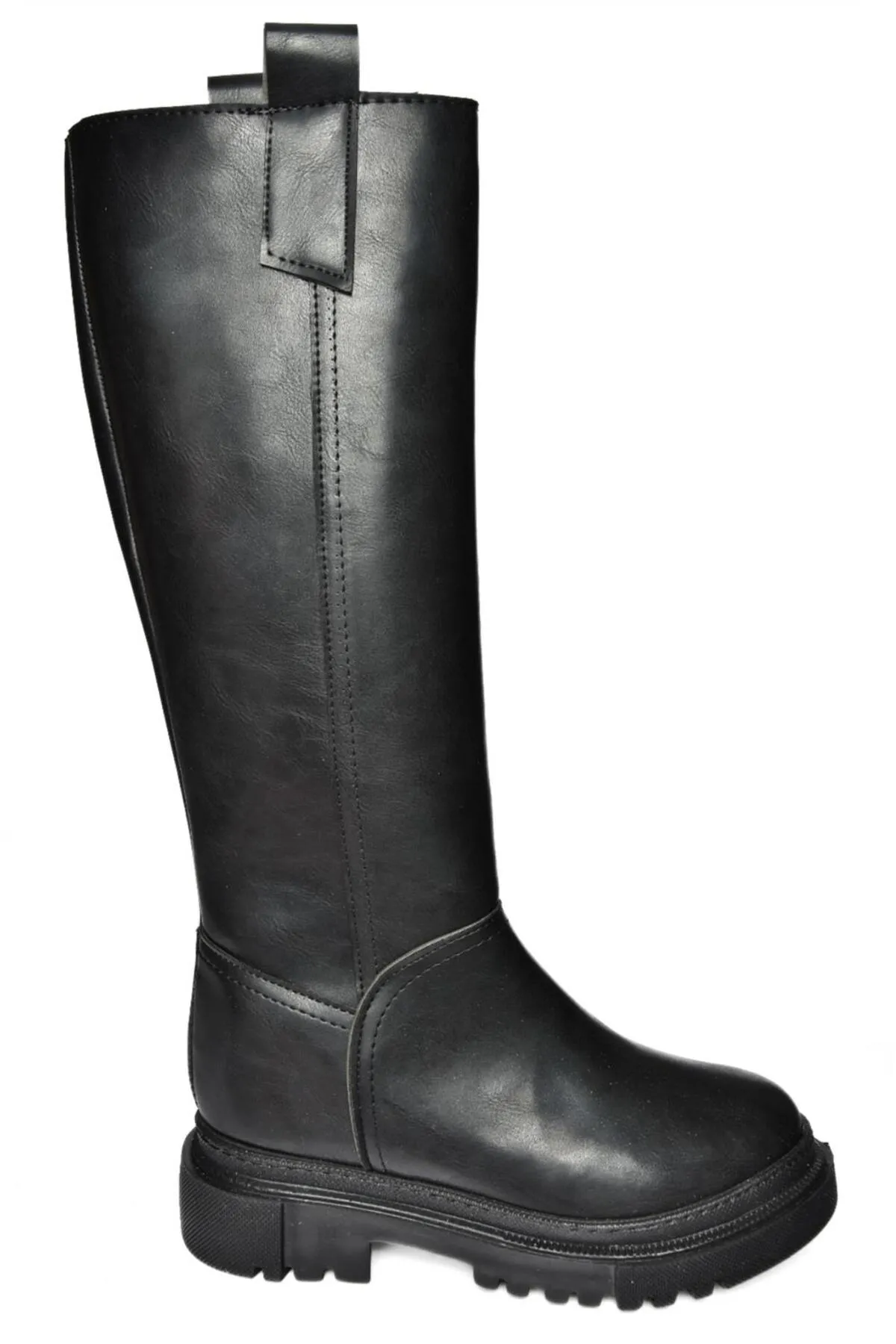 Fox Shoes  Schwarze Damenstiefel mit dicker Sohle