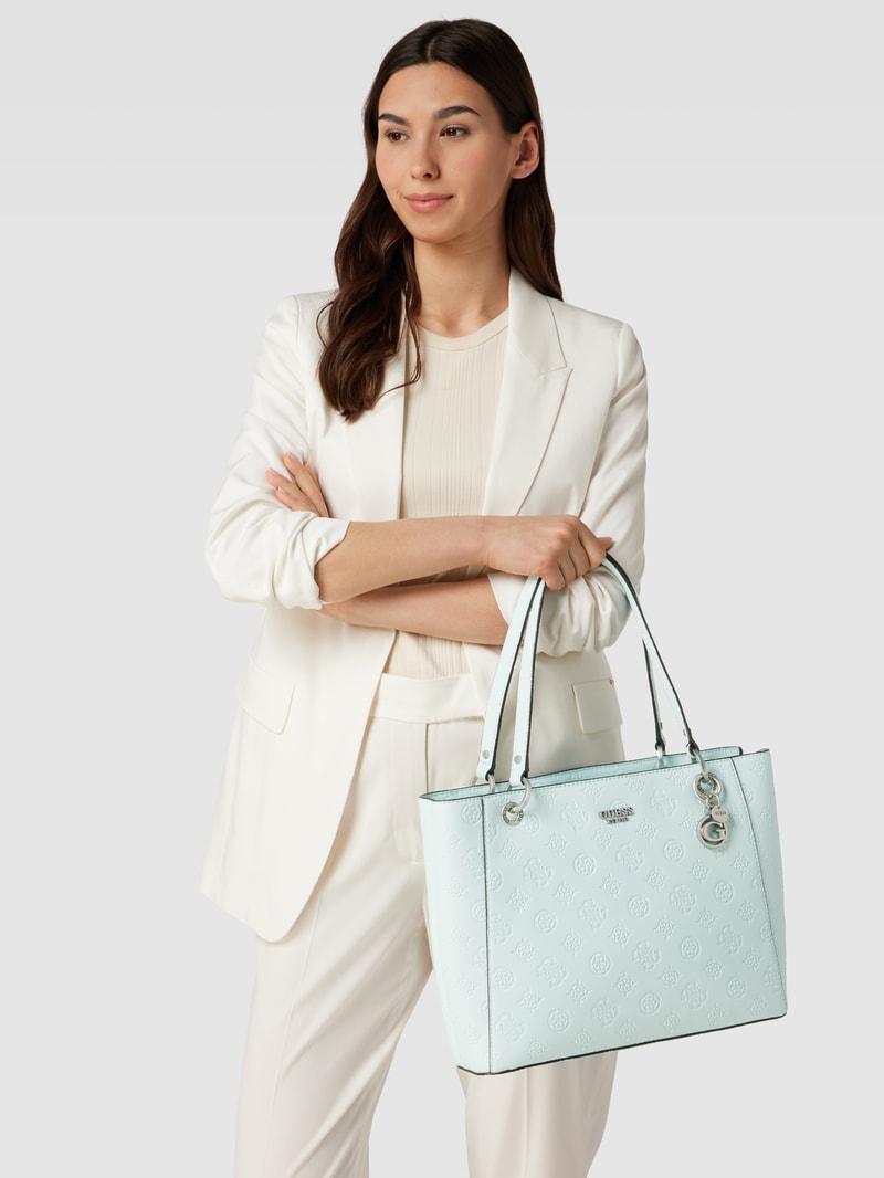Tote Bag mit Label-Details Modell 'NOEL' in hellblau