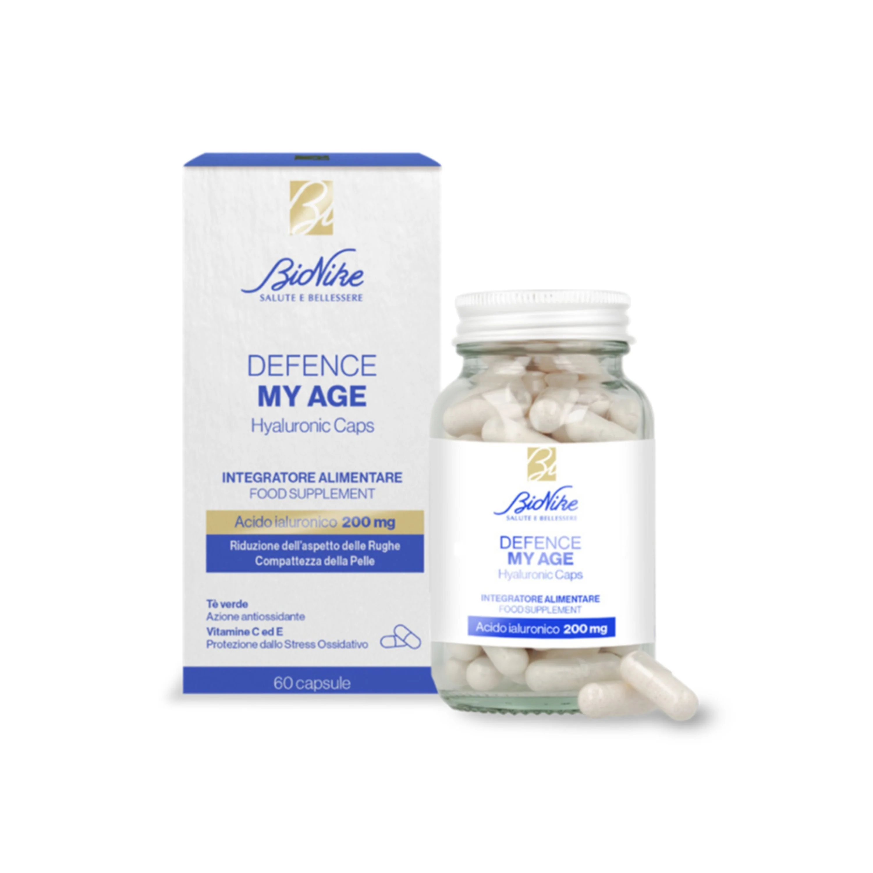 Defence My Age Hyaluronic Caps, complément alimentaire pour la peau