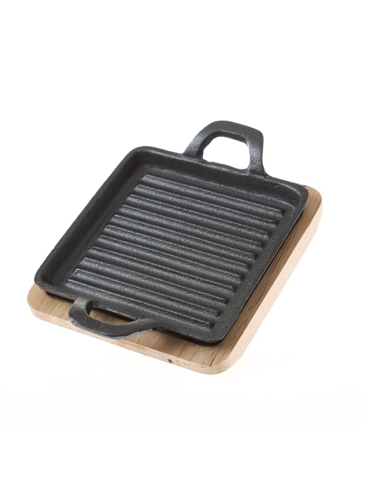 GAUMENKICK Servierpfanne Gusseisenmit 2 Griffen in schwarz - L: 14cm günstig kaufen onesize