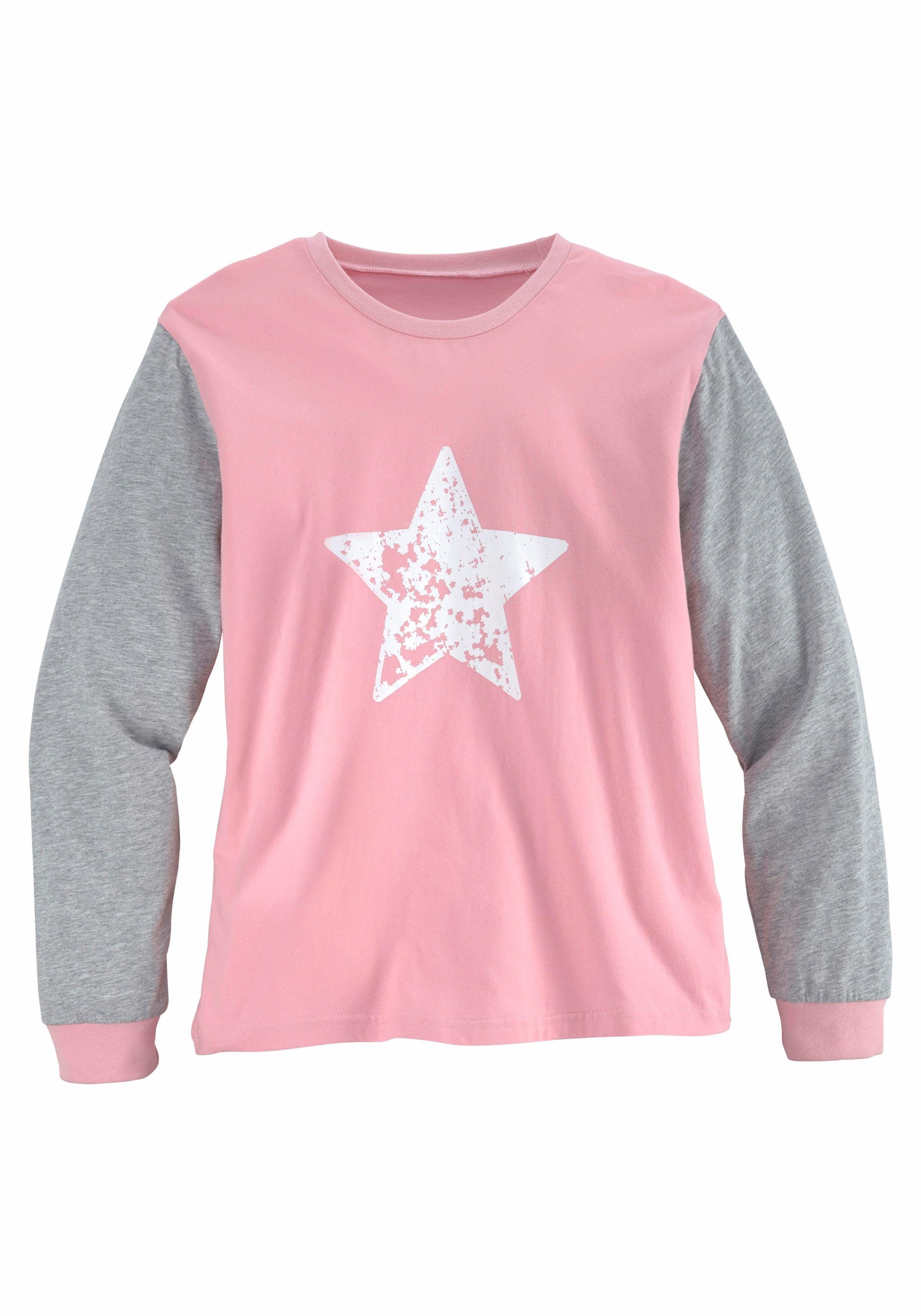 Vivance Pyjama (2 tlg., 1 Stück) in langer Form mit Sternen Print