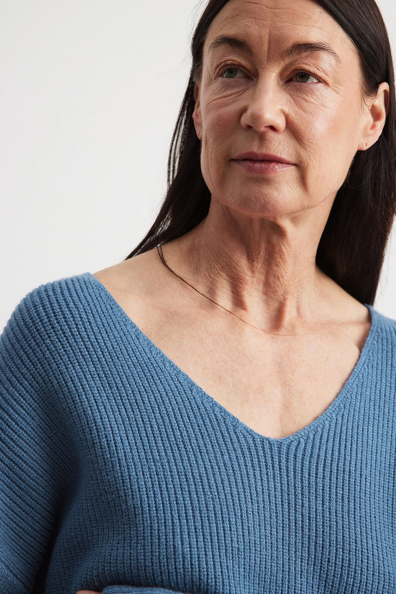 V-Ausschnitt Strickpullover
