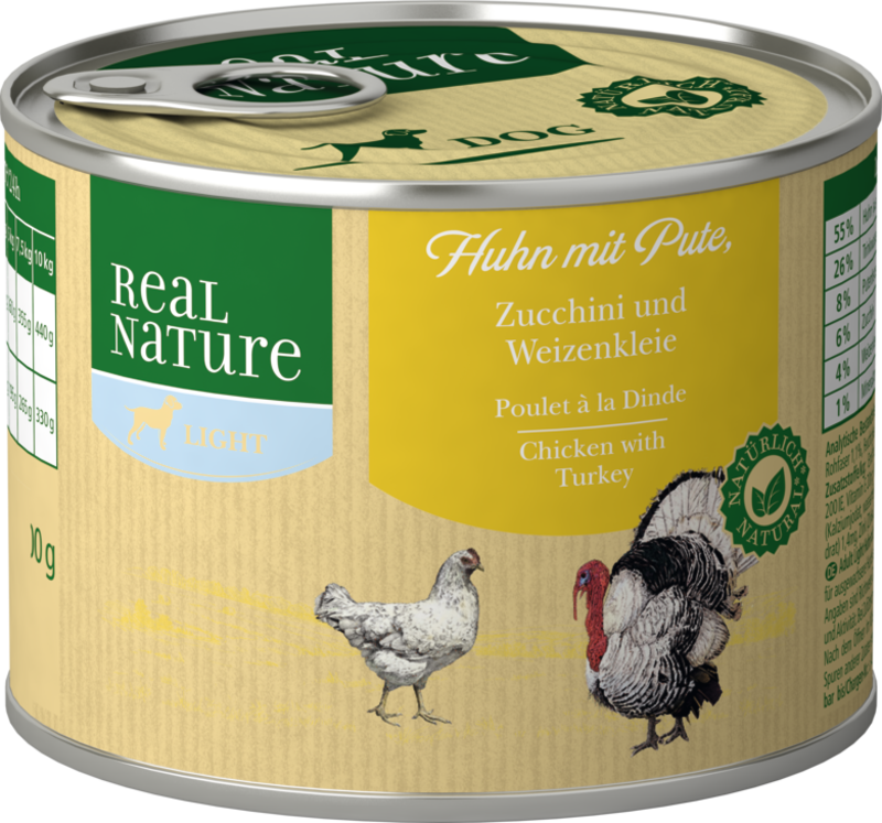 REAL NATURE Hundenassfutter REAL NATURE Light Huhn & Pute 12x200 g