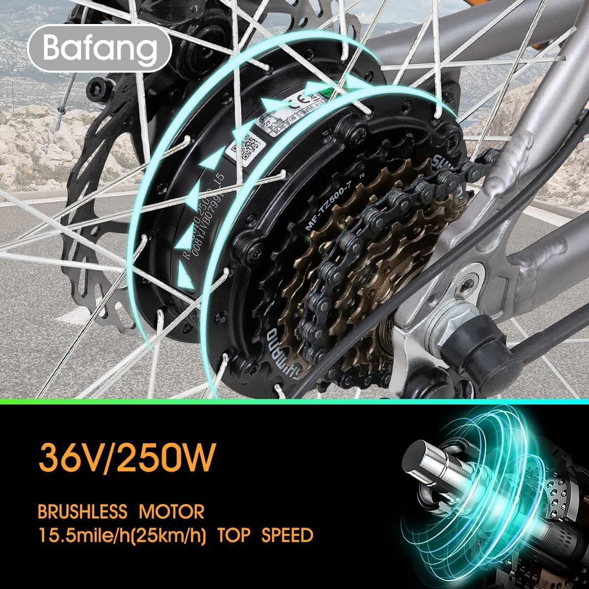 HILAND E-Bike 26/27.5/29 Zoll E-MTB Herren Damen,LCD Display,10.4Ah Akku, 21 Gang Shimano Tourney Schaltwerk, Kettenschaltung, Heckmotor, (Set, mit akku-ladegerat, mit Werkzeung), E-bike Damen und Herren, innerhalb der stVZO