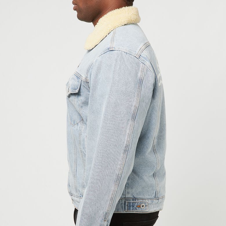 ICECREAM Running Dog Sherpa Trucker Jacket heavy wash blue