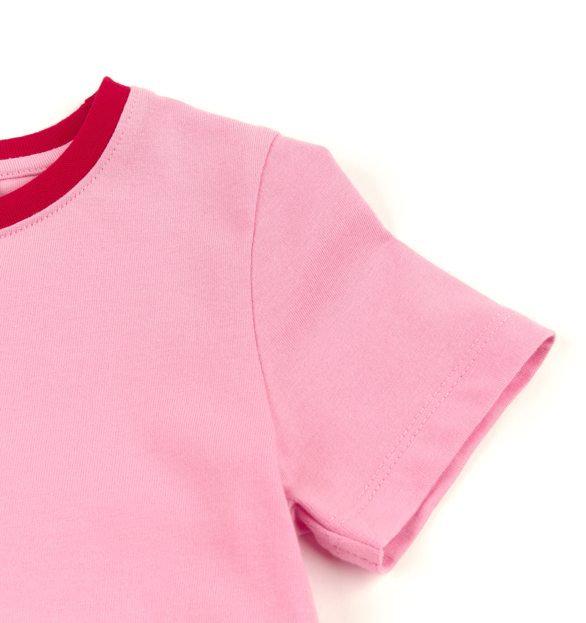 T-Shirt mit Colour Blocking rosa/rot