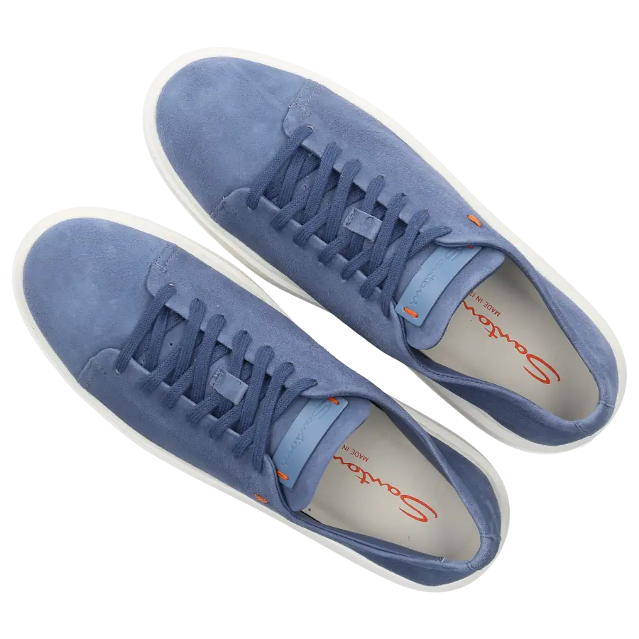 Santoni - Sneaker low 60994 Veloursleder - blau