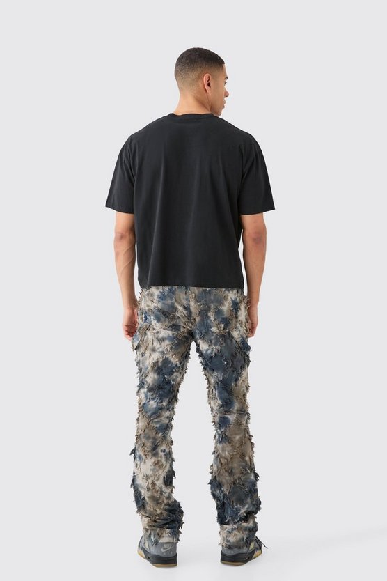 Kastiges T-Shirt mit Motorrad-Print