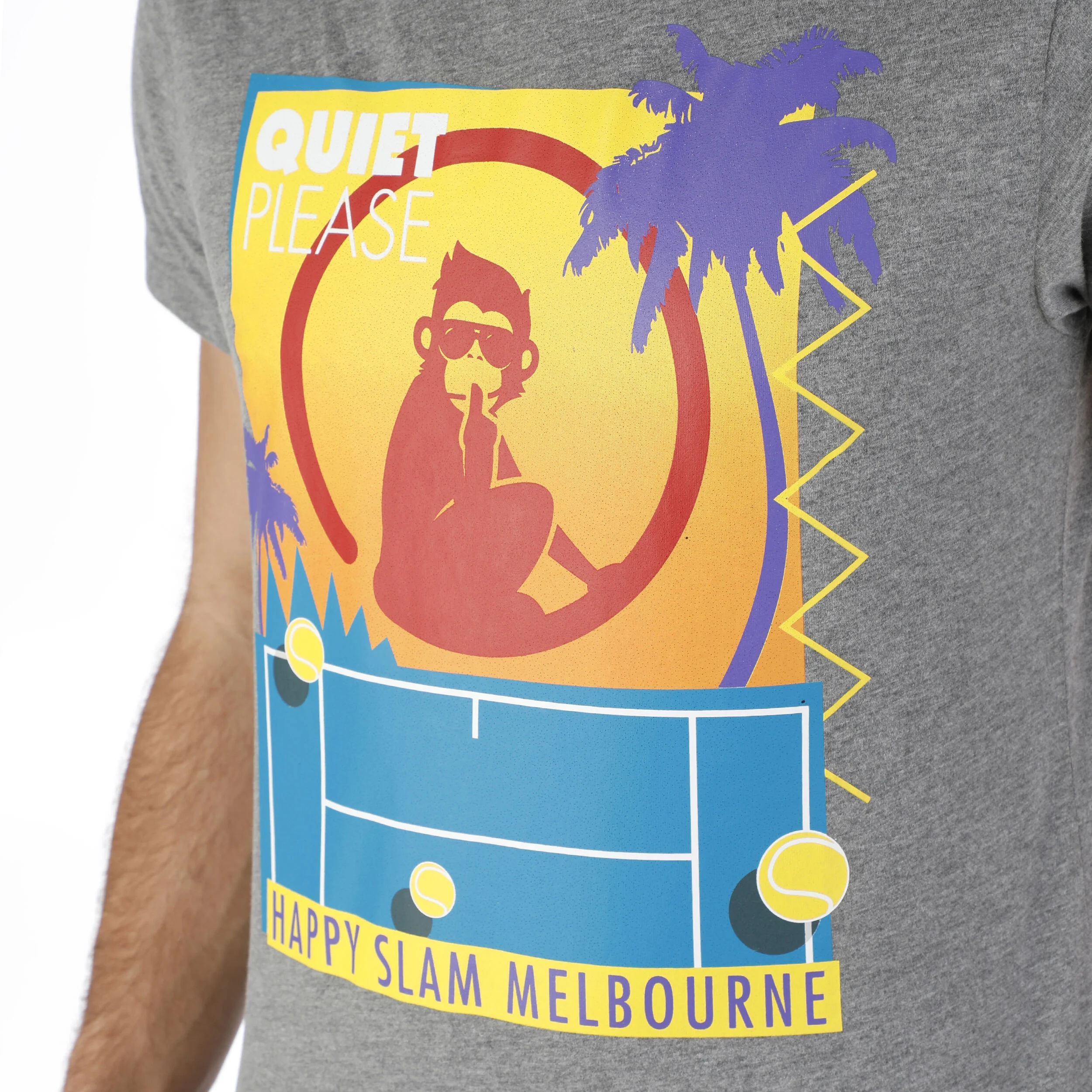 Happy Slam T-Shirt Herren - Grau, Mehrfarbig