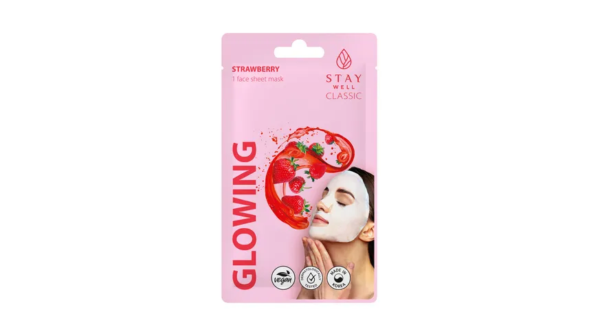 STAY WELL Classic sheet mask - STRAWBERRY Glowing 22 g