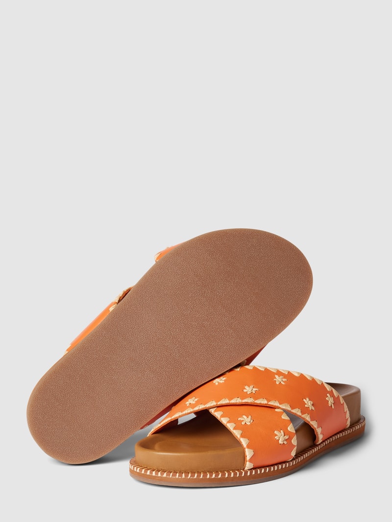 Sandalen mit gekreuzten Riemen in orange