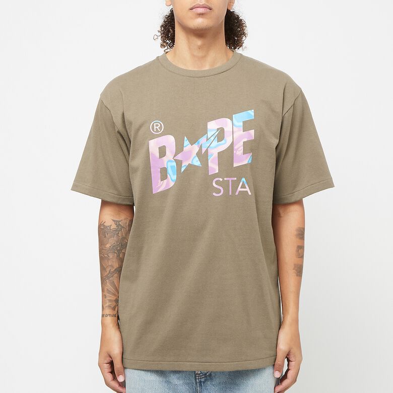 A Bathing Ape Liquid Camo Sta Logo Tee brown