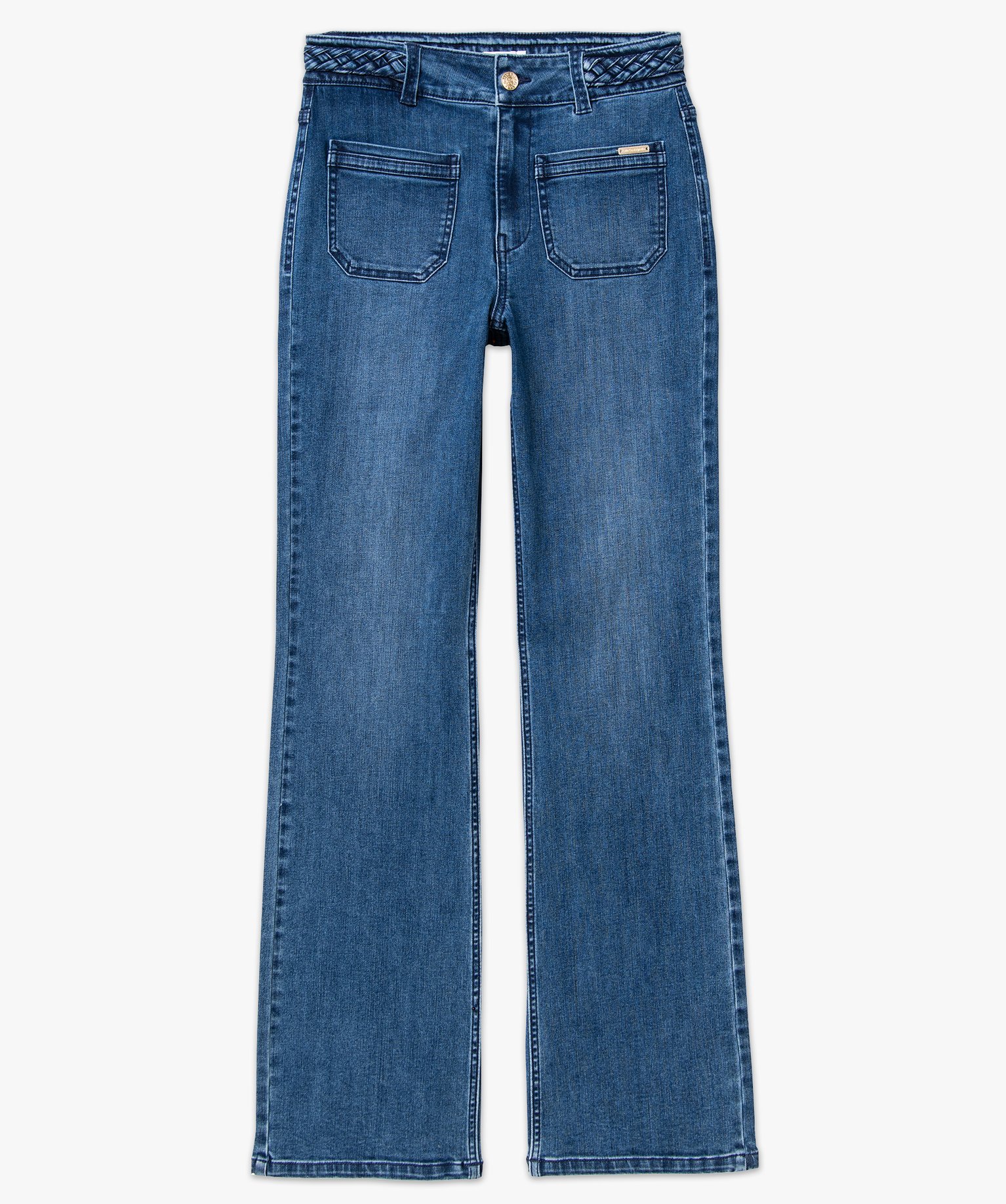 Jean large avec ceinture fantaisie femme - LuluCastagnette stone | GEMO