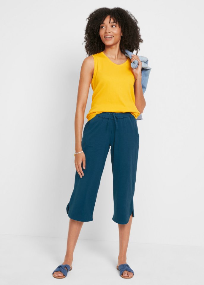 Weite Jersey-Culotte, 3/4-Länge mit Bequembund