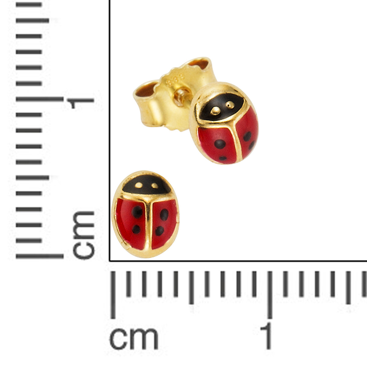 Ohrringe Gold 333 Motiv Marienkäfer Ohrstecker für Kinder