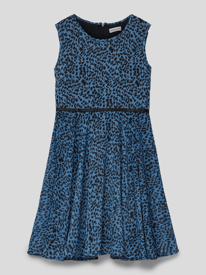 Kleid mit Animal-Print in blau