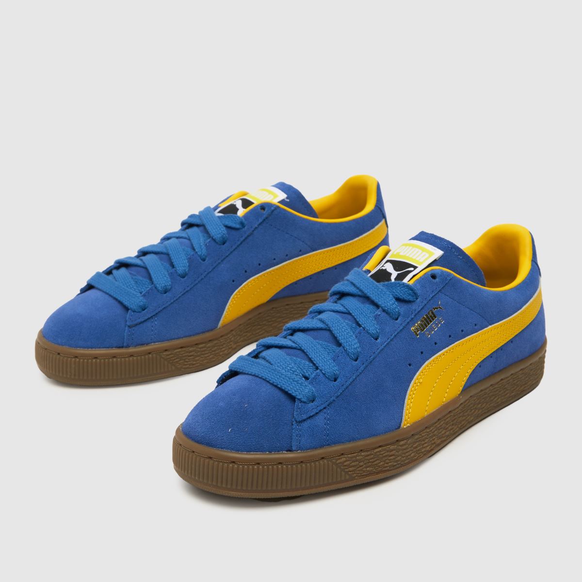PUMA – Blå, flerfärgade terrassneakers i mocka