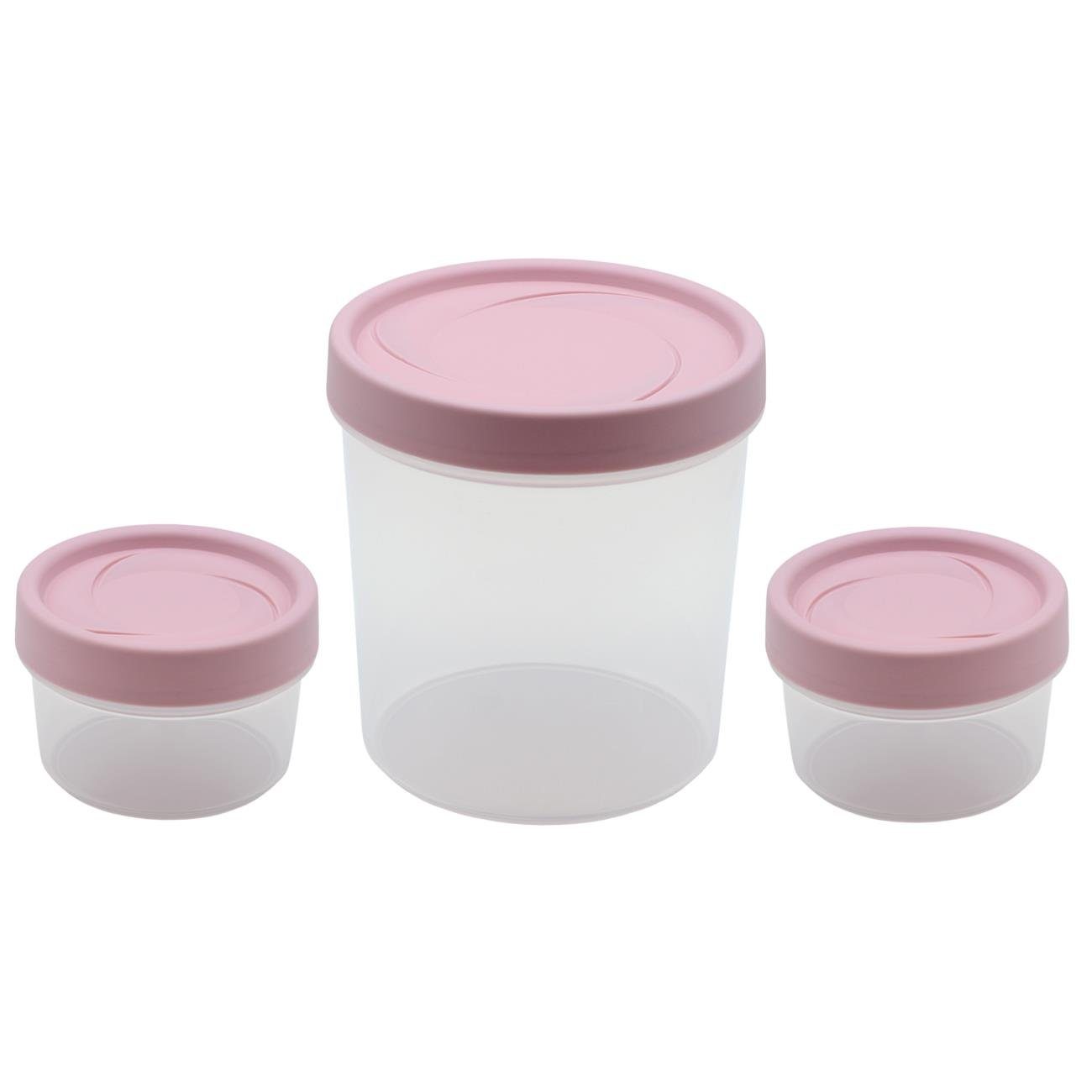 Engelland Vorratsdose Gewürzdosen Set mit Schraubdeckel, Kunststoff, Kunststoff, (Vorteils-Set, 3-tlg., stapelbar), Plastikdose, BPA-frei, lebensmittelecht, rund