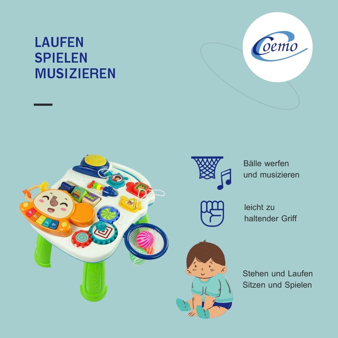 Coemo 2in1 Baby Laufwagen Rolli und Multifunktion Spieltisch