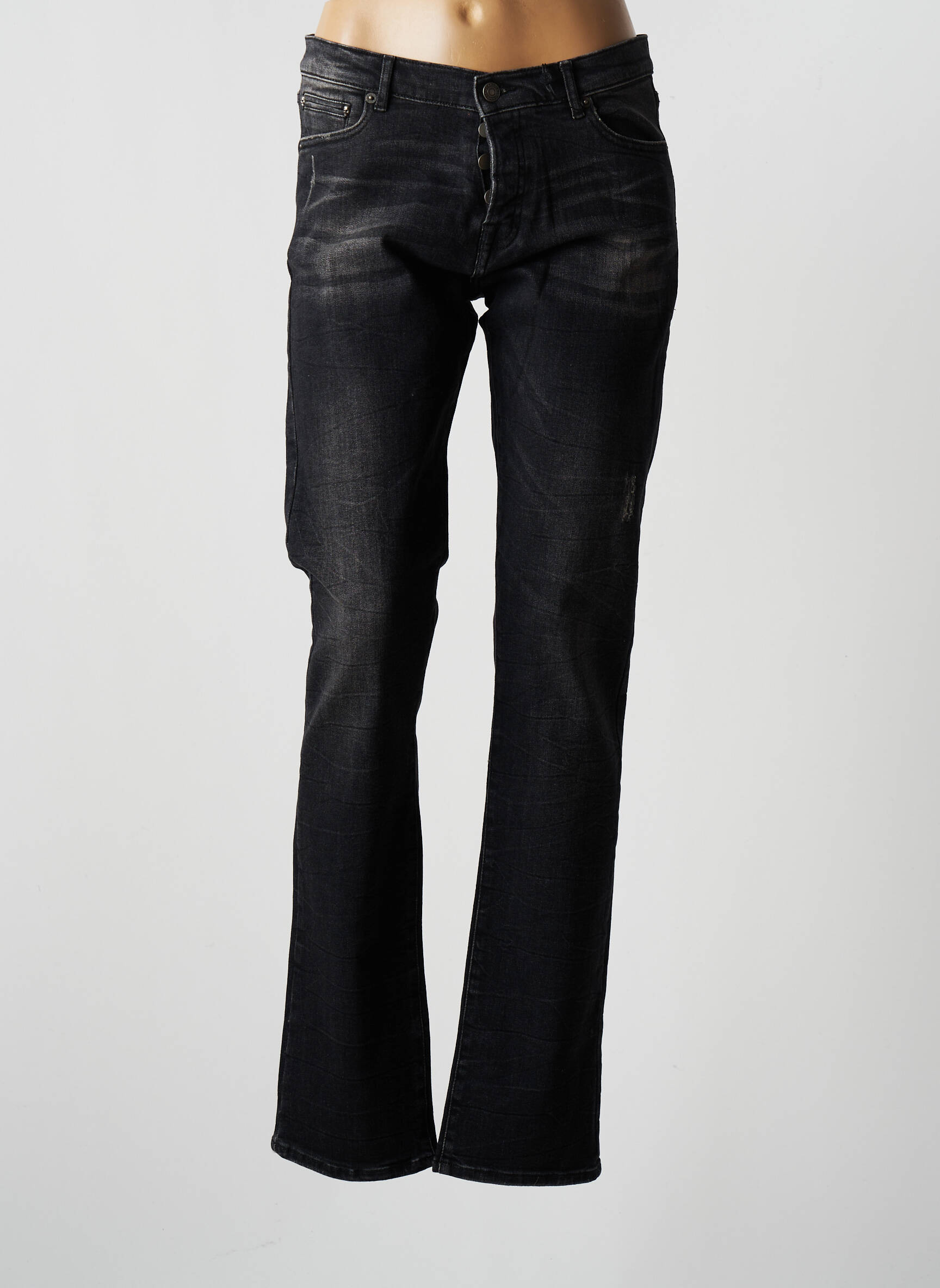 The Kooples Jeans Coupe Droite Femme couleur gris