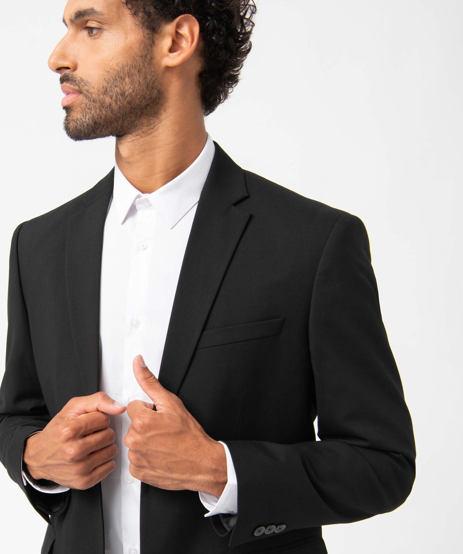 Veste de costume homme fermeture 2 boutons noir | GEMO