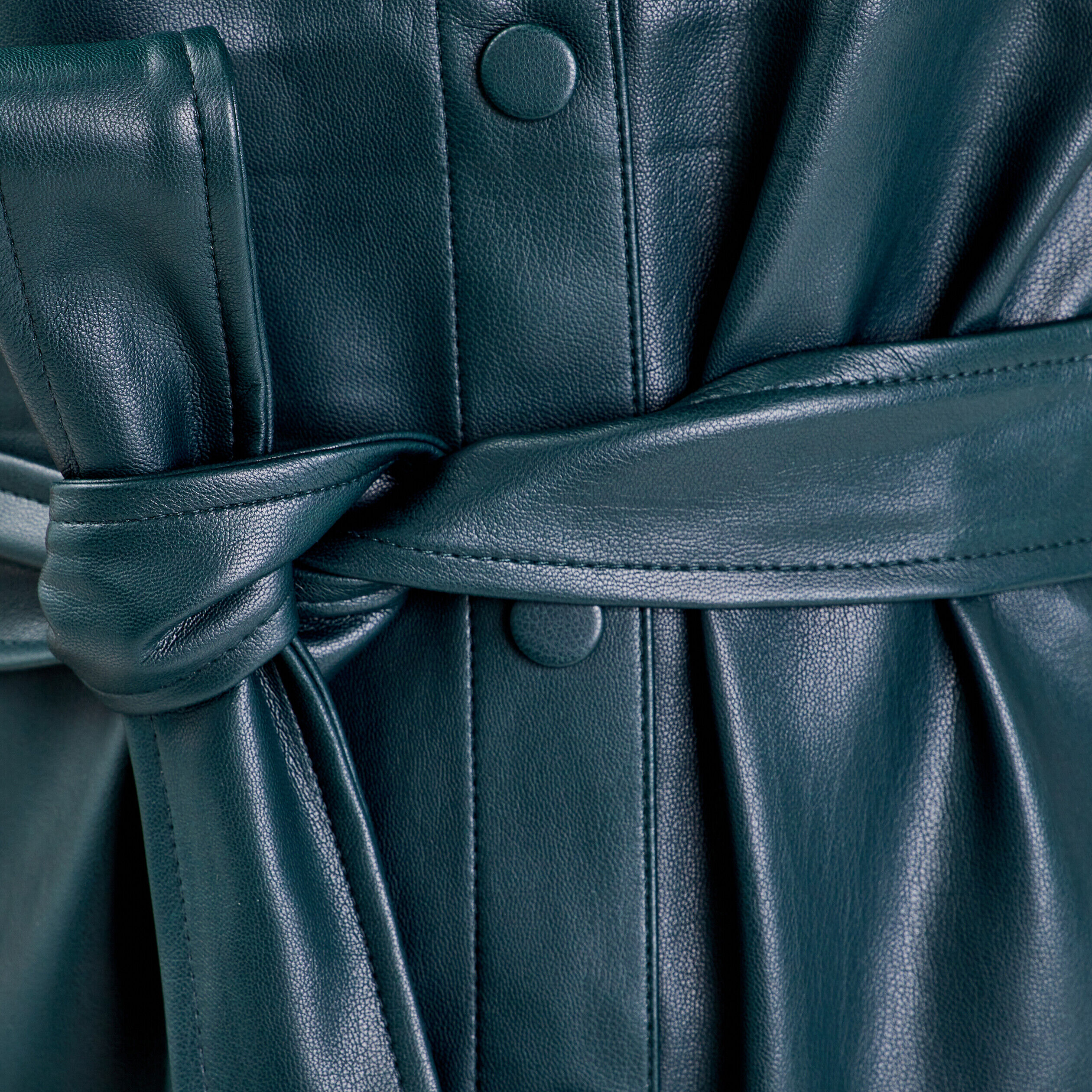 Robe droite simili cuir vert foncé femme | Cache Cache