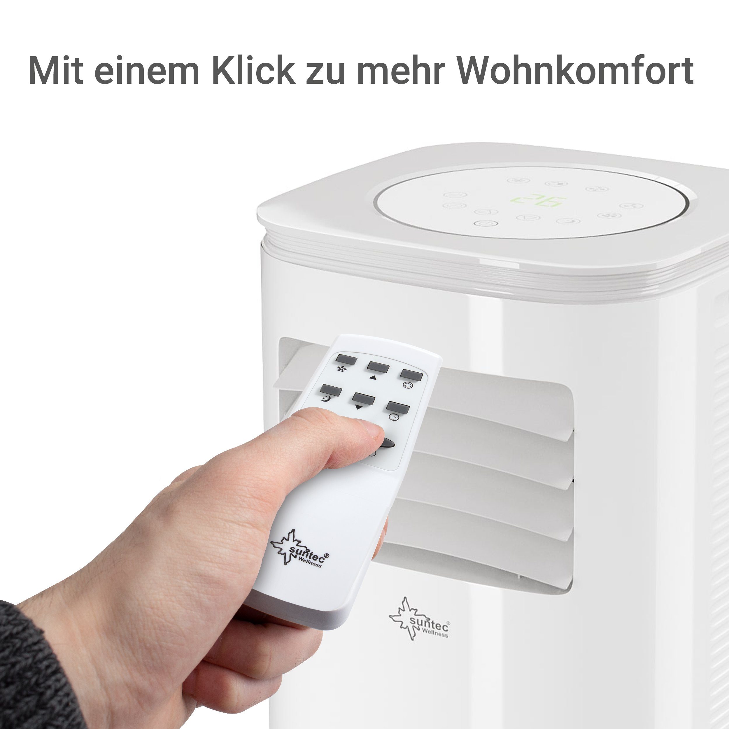Suntec Wellness 3-in-1-Klimagerät Freeze 9.000, Mobile Klimaanlage für Räume bis 80 m³, Kühler & Entfeuchter