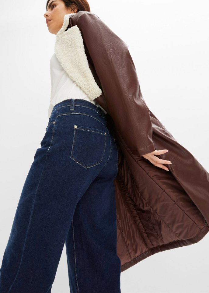 Stretch-Jeans mit extra weitem Bein und Bequembund