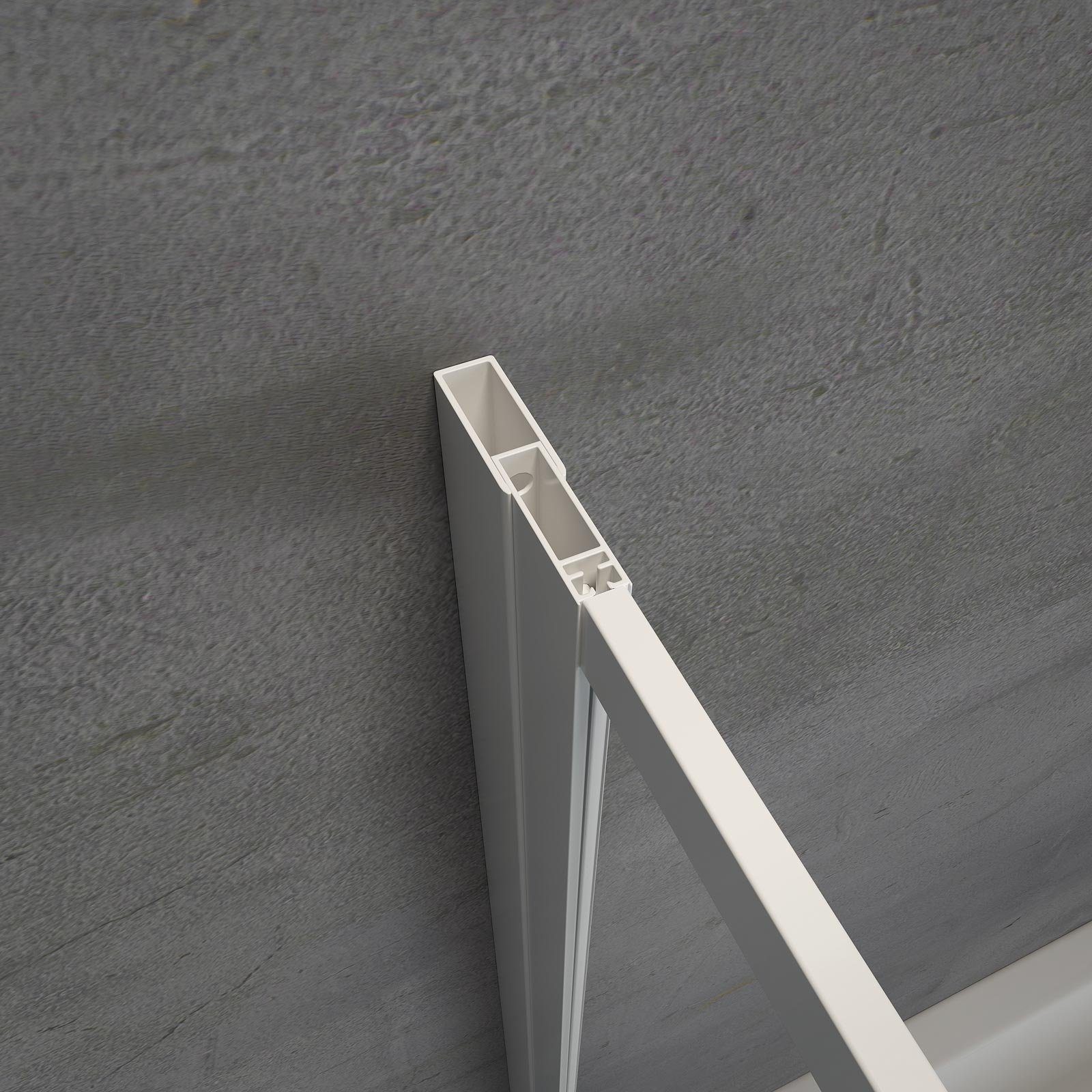 Schulte Badewannenaufsatz Smart BxH: 127 x 121 cm, 3-tlg. + Festelement, 3 mm Sicherheitsglas, zum Kleben - ohne Bohren in die Fliese, inkl. Klebe-Montage-Set