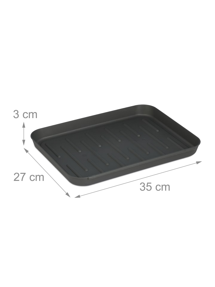 relaxdays 4 x Schuhabtropfschale in Schwarz - (B)27 x (H)3 x (T)35 cm günstig kaufen onesize