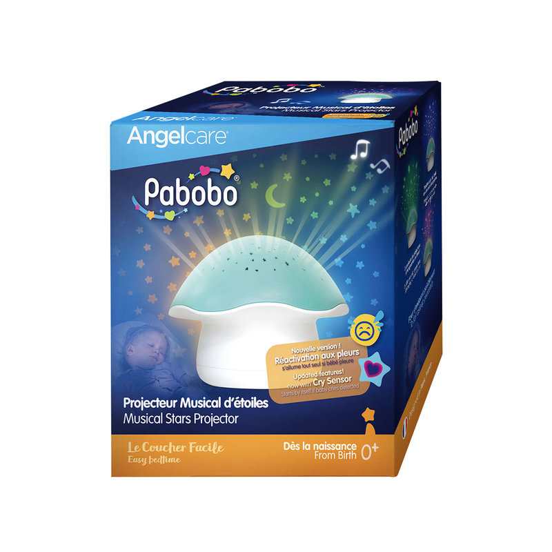 Veilleuse projecteur d'étoiles Champignon vert Pabobo