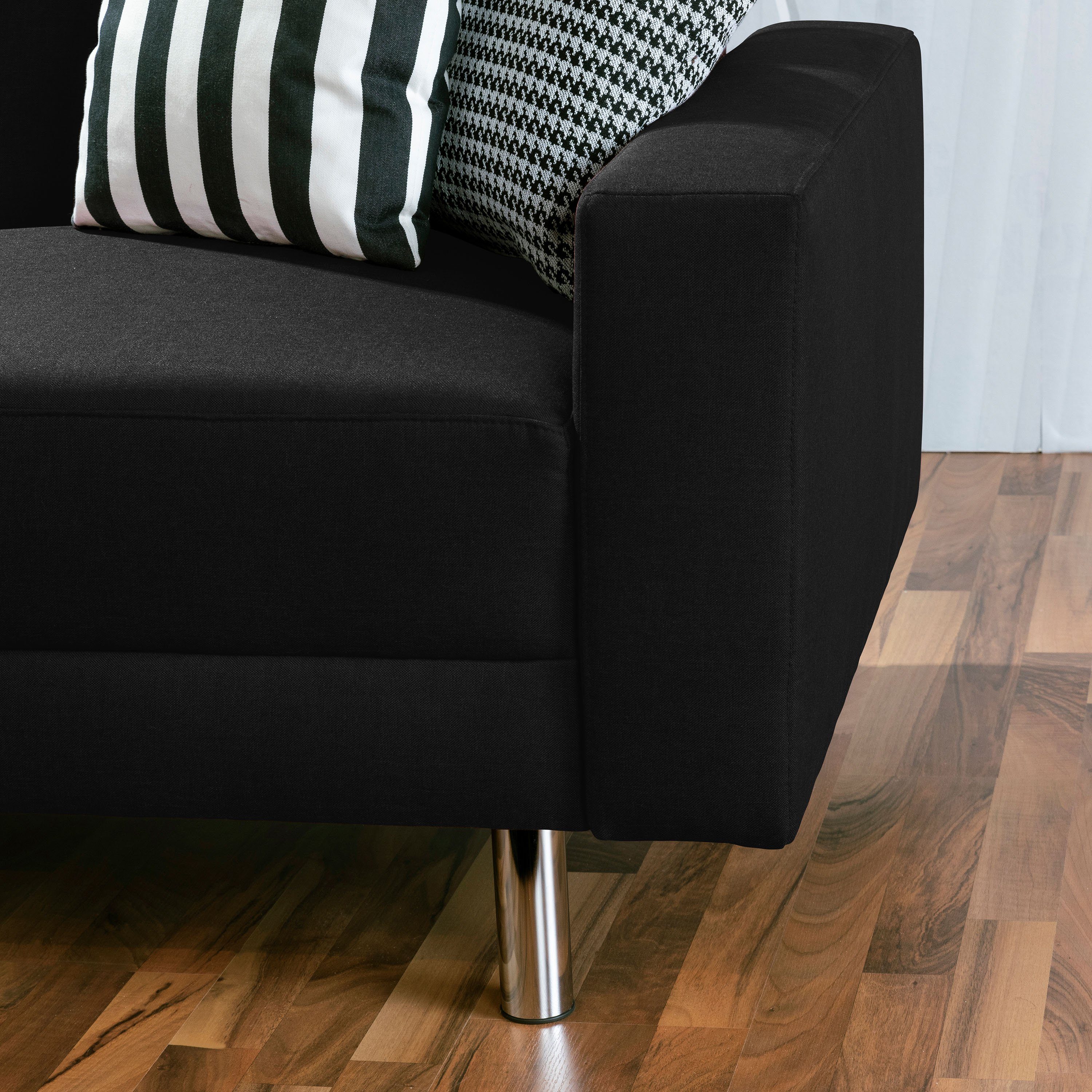 Max Winzer® Loungesofa Just Fashion Funktionssofa Flachgewebe schwarz, 1 Stück, Made in Germany