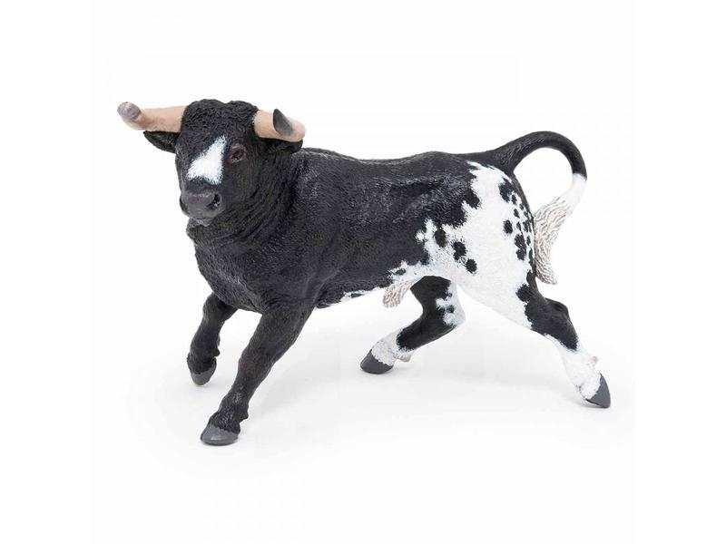 Figurine Taureau espangol noir et blanc