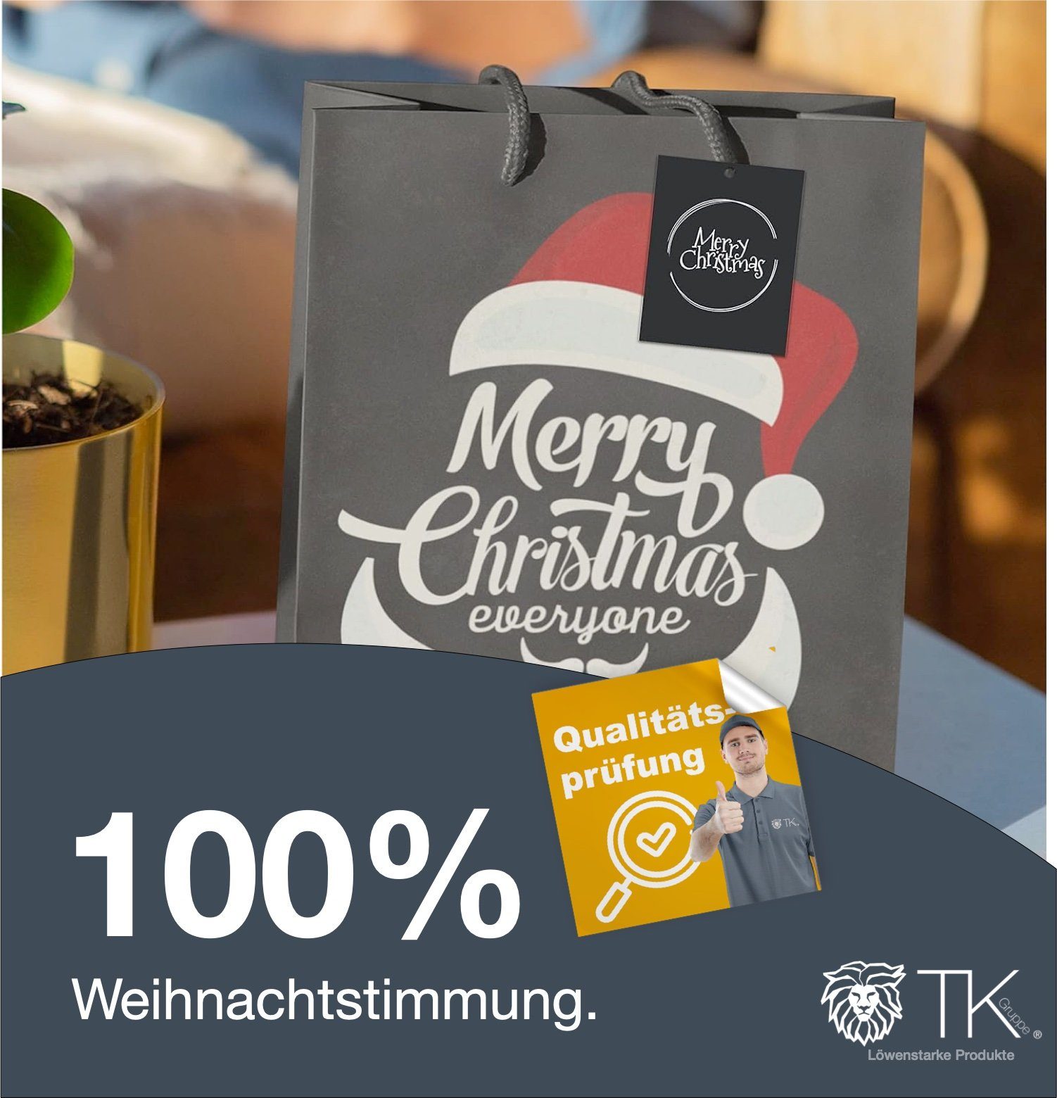 TK Gruppe Geschenkpapier 12x XXL Weihnachtstaschen Geschenktüten Geschenktaschen Modern