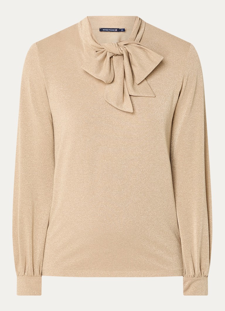 River Woods Top with lurex and bow collar