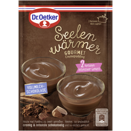 Dr.Oetker Seelenwärmer Gourmet Cremepudding Vollmilch Schokolade 90G