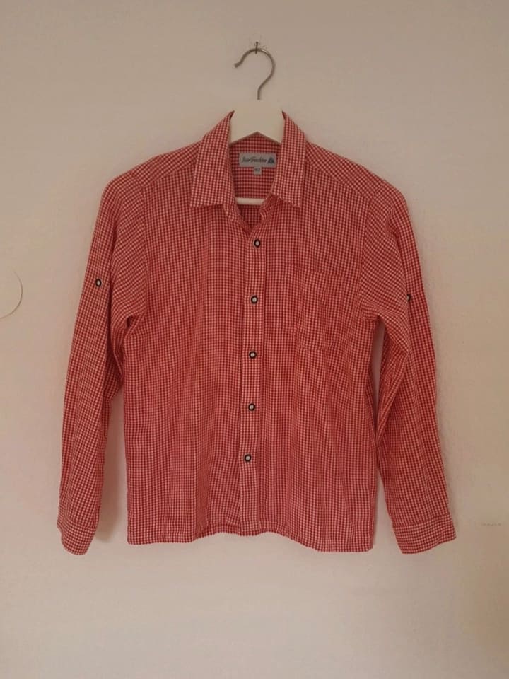 Isar-Trachten Trachtenhemd in Rot/ Weiß günstig kaufen 152