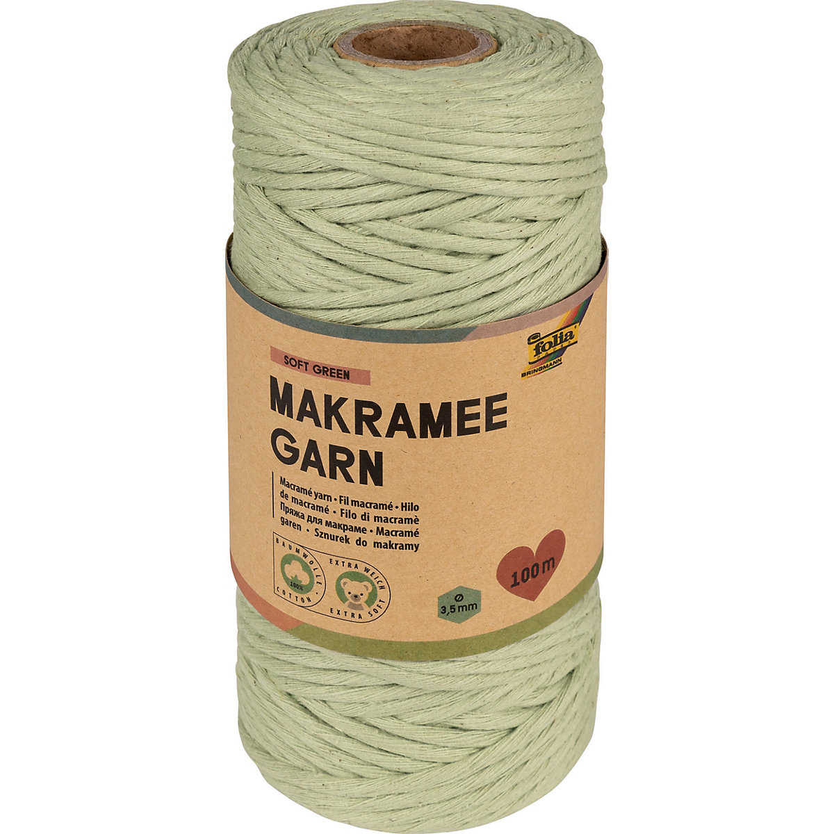 Makramee Garn SOFT GREEN 100m D 3,5mm