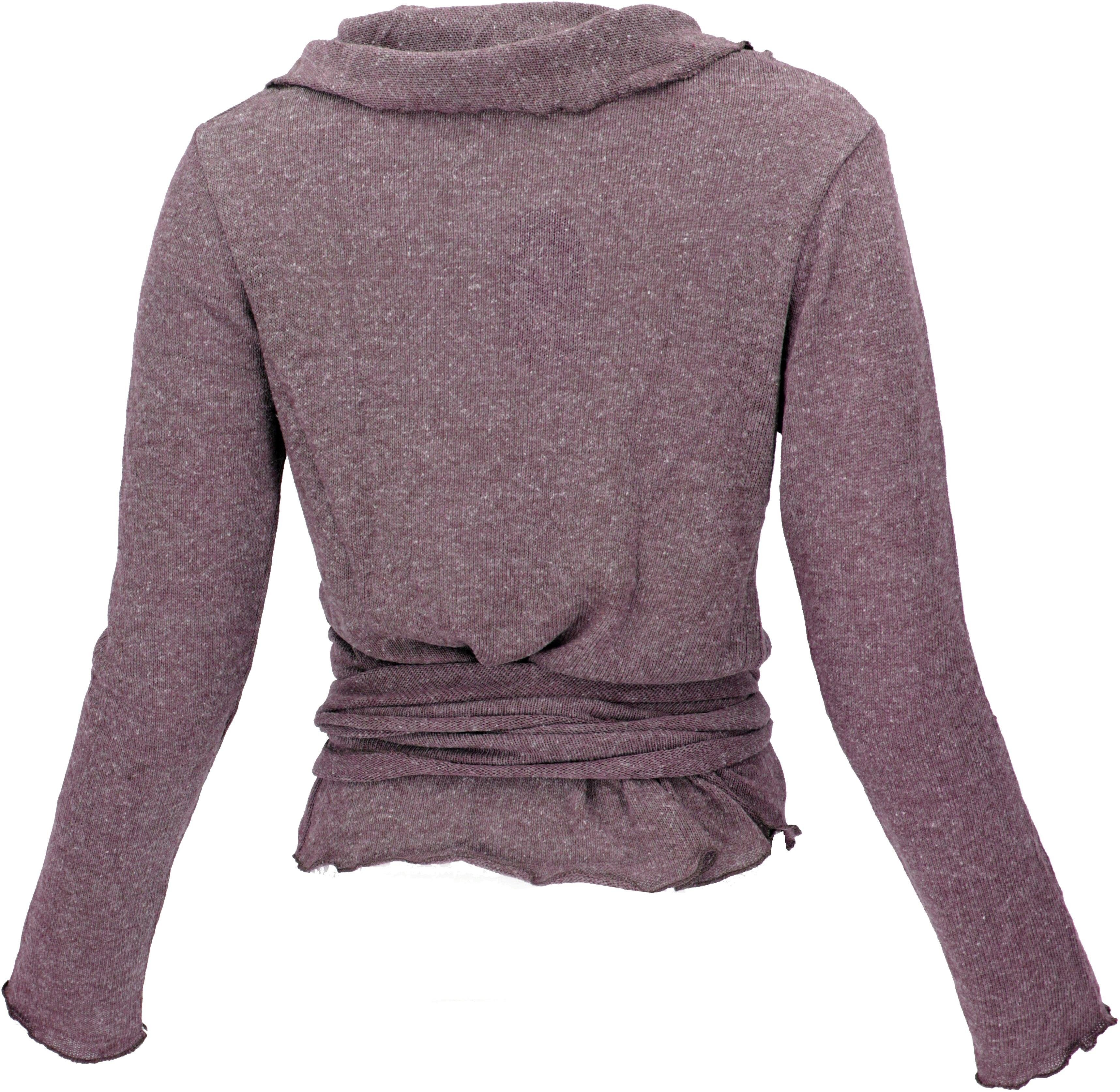 Guru-Shop Longsleeve Wickelshirt, Baumwollstrick Pullover,.. alternative Bekleidung