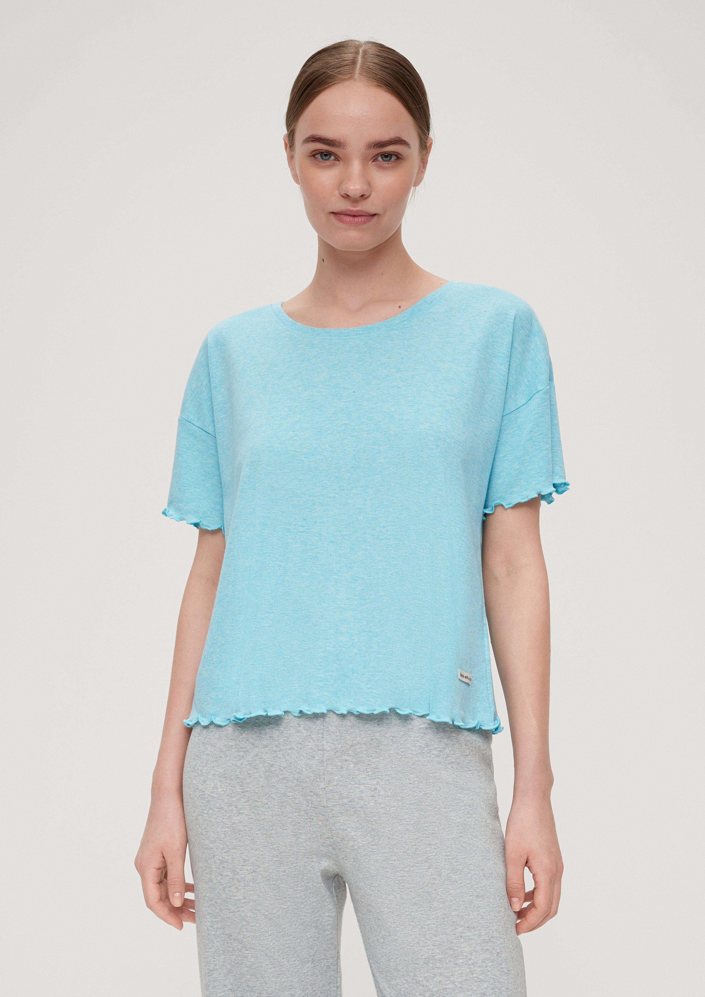 Pyjama-Shirt mit Rollsaum  6008384-6500