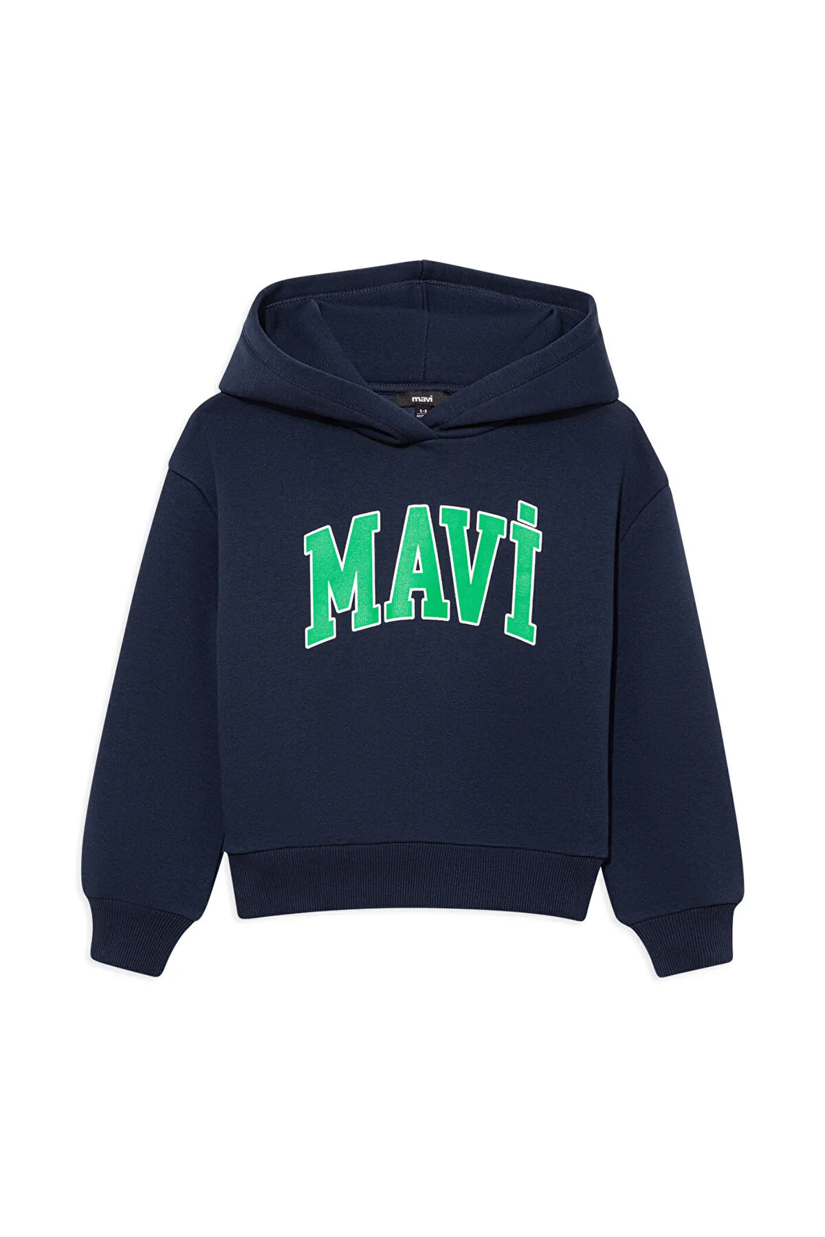 Mavi  Marineblaues Kapuzen-Sweatshirt mit Logo-Print 6610110-70490