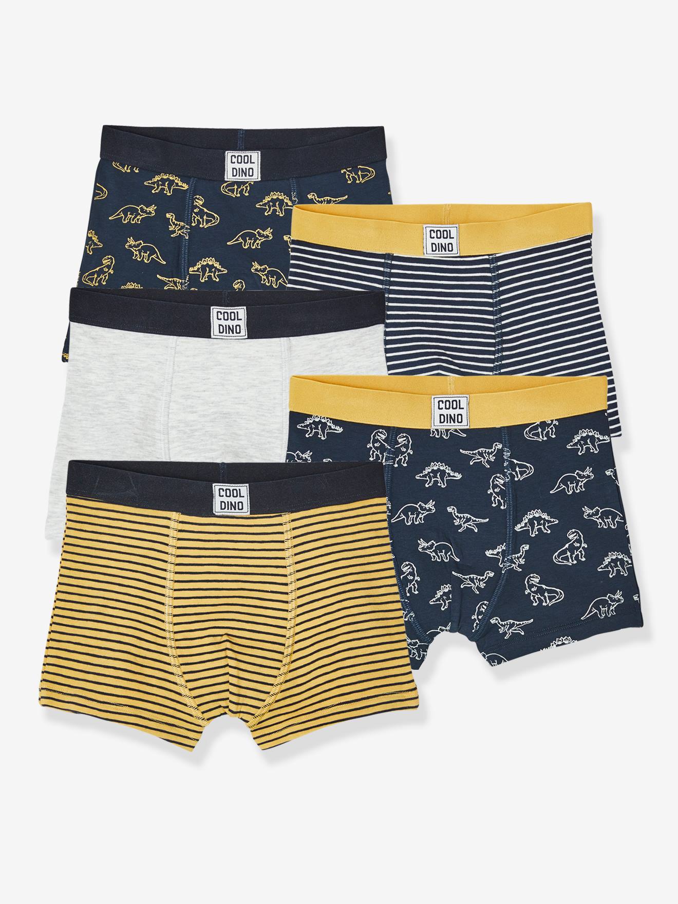 Lot de 5 boxers stretch garçon Dino lot 5