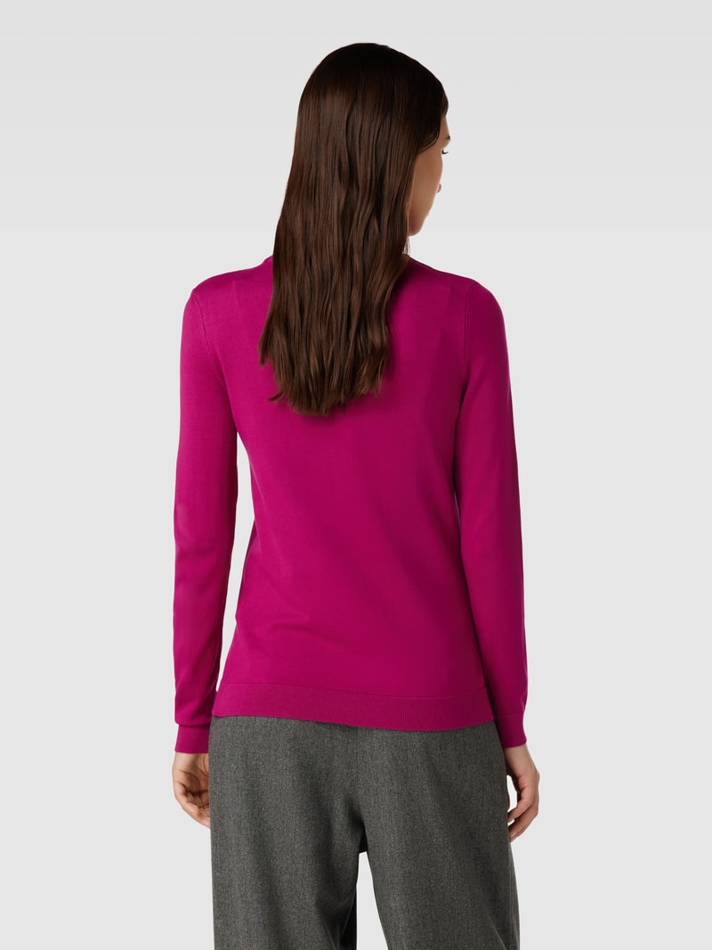 Rollkragenpullover in unifarbenem Design mit Label-Detail in pink