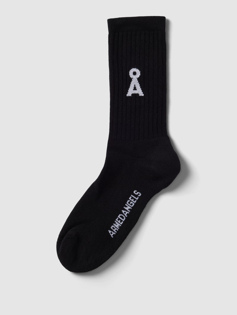 Socken mit Label-Detail Modell 'SAAMU' in schwarz